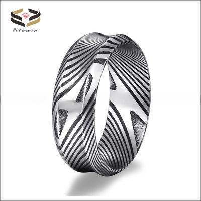 Black 8mm Damascus Steel Wedding Band Custom Made for Men and Women Invisible Setting Included Children's Gender Neutral