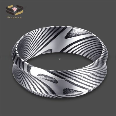 Black 8mm Damascus Steel Wedding Band Custom Made for Men and Women Invisible Setting Included Children's Gender Neutral
