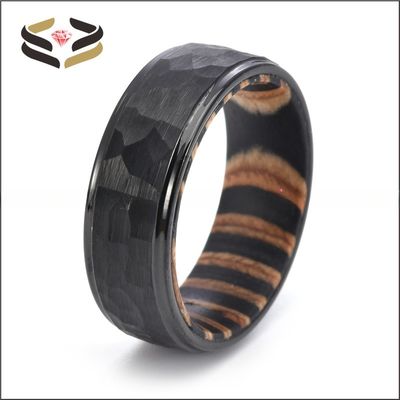 Third Party Appraisal 8mm Tungsten Rings Wood Liner Wedding Band Mens Wooden Ring for Benefit