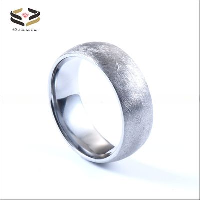 8mm Fashion Cobalt-chromium Ring Brush Mens Wedding Band Custom Made with Your Own Logo TRENDY Style Occasion Engagement