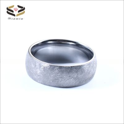 8mm Fashion Cobalt-chromium Ring Brush Mens Wedding Band Custom Made with Your Own Logo TRENDY Style Occasion Engagement
