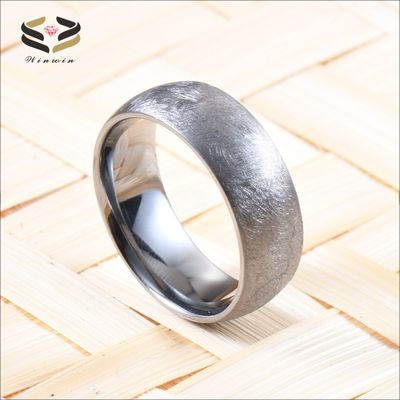 8mm Fashion Cobalt-chromium Ring Brush Mens Wedding Band Custom Made with Your Own Logo TRENDY Style Occasion Engagement