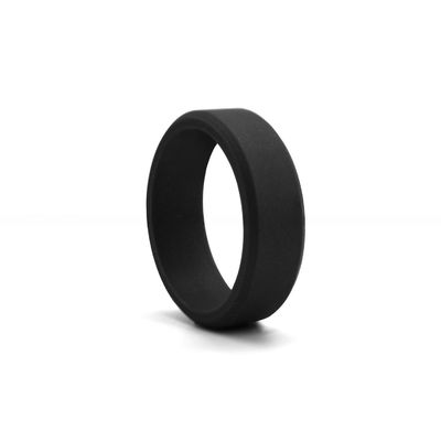 8mm Beveled Edges Mens' Rubber Wedding Engagement Bands for Crossfit Workout Shape pattern Geometric