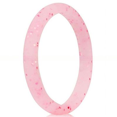 Women's Rubber Silicone Ring Inlay Technology Channel Setting Classic Sparkle Rubber Wedding Band Multi Colors 2.7mm