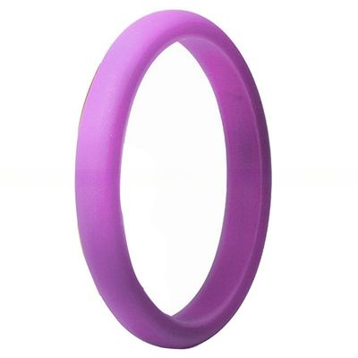 Women's Rubber Silicone Ring Inlay Technology Channel Setting Classic Sparkle Rubber Wedding Band Multi Colors 2.7mm