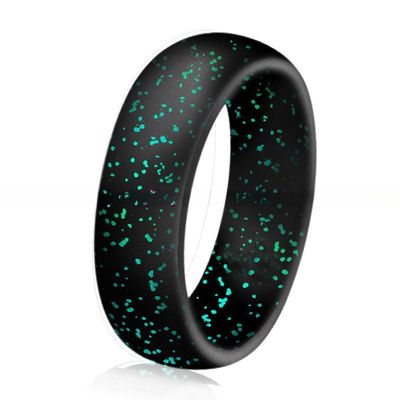 Breathable Fashion Unisex Silicone Wedding Rings 5.7mm Wide in Variety of Colors Geometric Shape for Anniversary