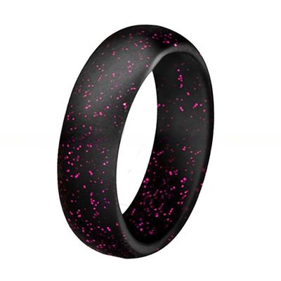 Breathable Fashion Unisex Silicone Wedding Rings 5.7mm Wide in Variety of Colors Geometric Shape for Anniversary