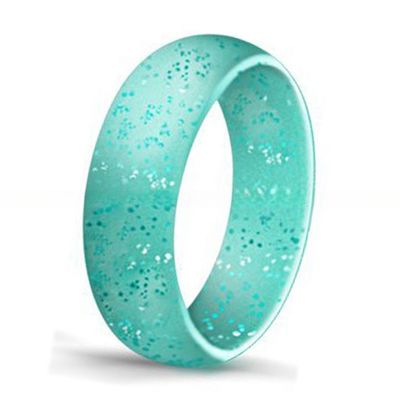 Breathable Fashion Unisex Silicone Wedding Rings 5.7mm Wide in Variety of Colors Geometric Shape for Anniversary