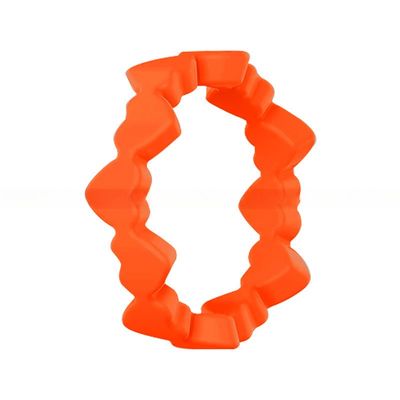 Women's Thin Heart Shape Silicone Wedding Bands 6mm Wide 2mm Thick