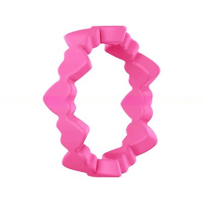 Women's Thin Heart Shape Silicone Wedding Bands 6mm Wide 2mm Thick