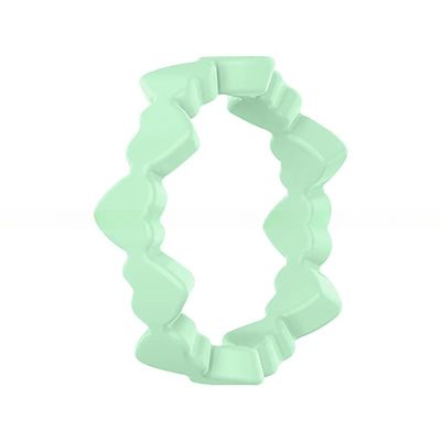 Women's Thin Heart Shape Silicone Wedding Bands 6mm Wide 2mm Thick