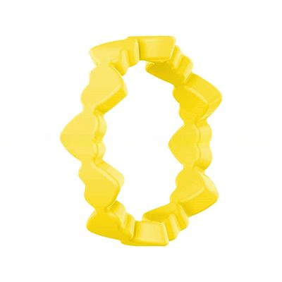 Women's Thin Heart Shape Silicone Wedding Bands 6mm Wide 2mm Thick