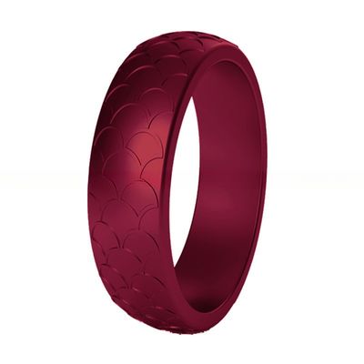 Fish Scale Silicone Wedding Ring Mermaid Stone Design For Women'S Birthday