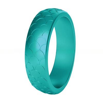 Fish Scale Silicone Wedding Ring Mermaid Stone Design For Women'S Birthday