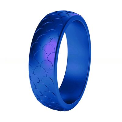 Fish Scale Silicone Wedding Ring Mermaid Stone Design For Women'S Birthday