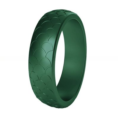 Fish Scale Silicone Wedding Ring Mermaid Stone Design For Women'S Birthday