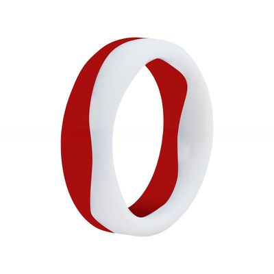 Geometric Women Silicone Ring 5.7mm Two Tone Breathable For Wedding