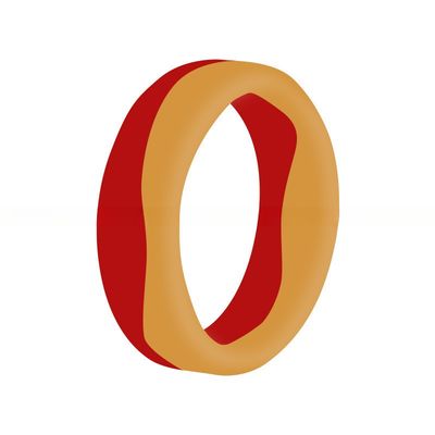 Geometric Women Silicone Ring 5.7mm Two Tone Breathable For Wedding
