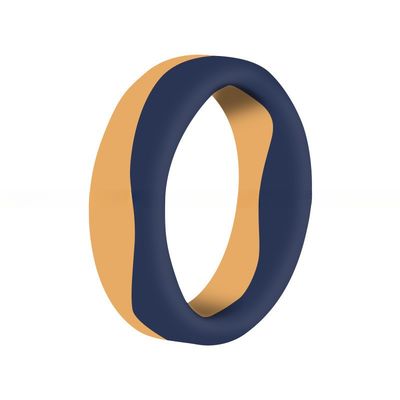 Geometric Women Silicone Ring 5.7mm Two Tone Breathable For Wedding