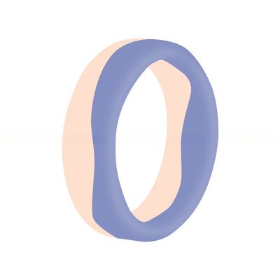 Geometric Women Silicone Ring 5.7mm Two Tone Breathable For Wedding