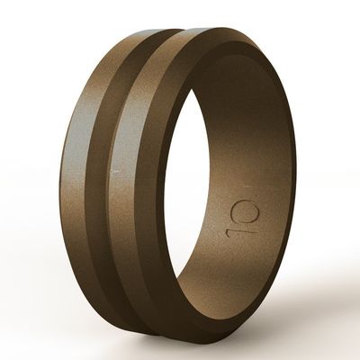 Unisex Silicone Rubber Rings 8mm Grooved for Wedding Engagement