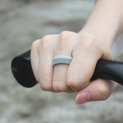 Unisex Silicone Rubber Rings 8mm Grooved for Wedding Engagement
