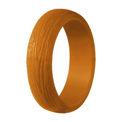 Convex Bark Texture Workout Silicone Rings Channel Setting Inlay Silicone Wedding Bands For Her