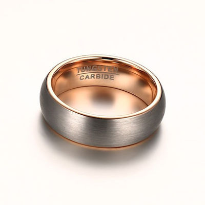 6mm Classic Tungsten Wedding Band for Men with Comfort Fit and Black Rose Gold Two-Tone Design