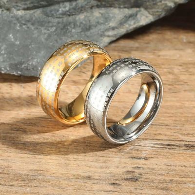 8mm Engraved Chinese Buddhist Heart Sutra Tungsten Ring Unisex Wedding Band with Third Party Appraisal