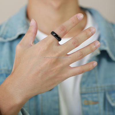 6mm Simple Classic Black Polished Tungsten Wedding Band Ring Trendy Gift for Engagement and Parties