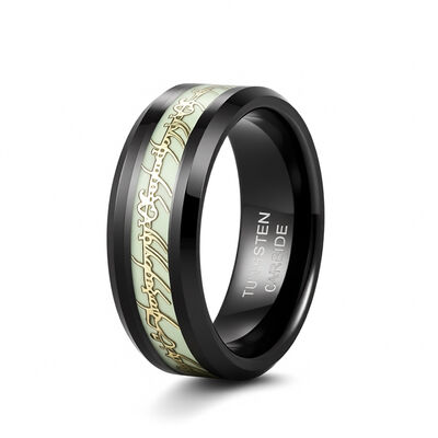 8mm Dragon Celtic Inlay Black Plated Tungsten Ring for Men and Women Wedding Anniversary Engagement Gift