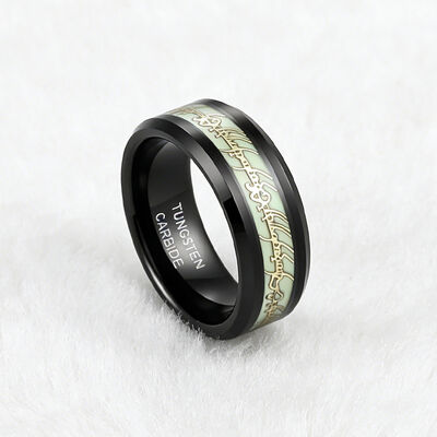8mm Dragon Celtic Inlay Black Plated Tungsten Ring for Men and Women Wedding Anniversary Engagement Gift