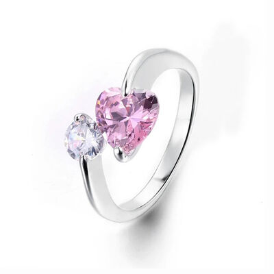 Silver Plated Stainless Steel Ring with Zircon Channel Setting for Unisex Wedding Band