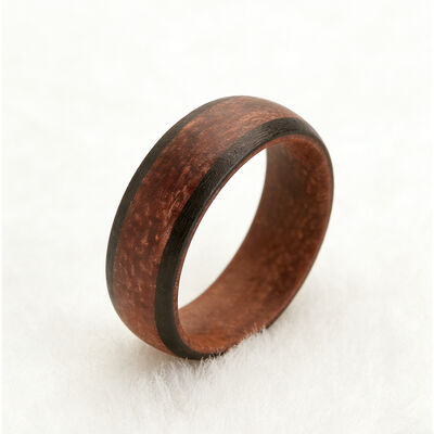8mm Lightweight Wooden Wedding Band with Handcrafted Finish and Eco-friendly Wood Material