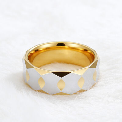 High-Hardness Tungsten Wedding Band Ring with Long-Lasting Luster and Trendy Color-Blocking for Men and Women