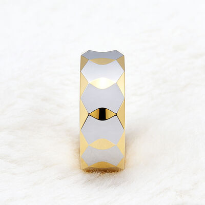 High-Hardness Tungsten Wedding Band Ring with Long-Lasting Luster and Trendy Color-Blocking for Men and Women