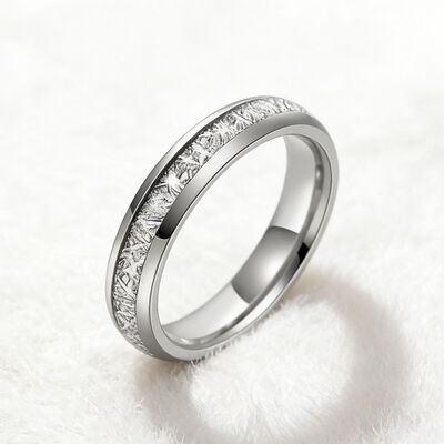 6mm Silver Plated Tungsten Ring with Trendy Color-Blocking for Men and Women Wedding Band