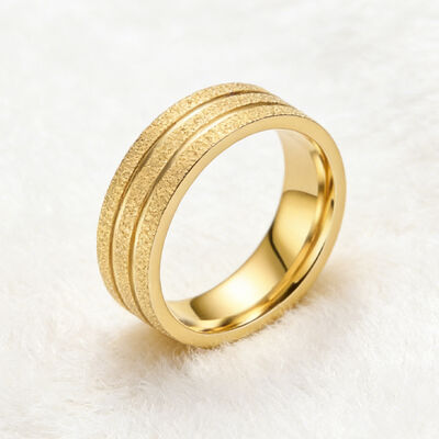 Trendy Starry Sky Plain Band Gold Filled Stainless Steel Tungsten Wedding Band Ring for Men and Women