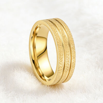 Trendy Starry Sky Plain Band Gold Filled Stainless Steel Tungsten Wedding Band Ring for Men and Women