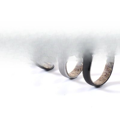 6mm Silver or Black Plated Wedding Engagement Band with Natural Deer Antler Inside Dome Edges Comfort Fit Geometric Shape
