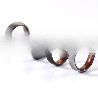 Tungsten Ring Men's Women's 6mm Silver or Black Plated Wedding Engagement Band Rose Wood Inside Beveled Edges Comfort Fit