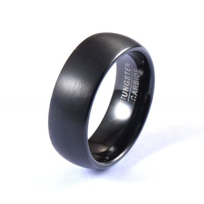 Third Party Appraisal Certificate 8mm Classic Black Plated Tungsten Rings for Men