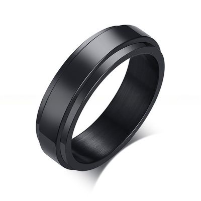 Stainless Steel Wedding Band Rings Rainbow Rotatable Adjustable Gold Rose Gold Plated