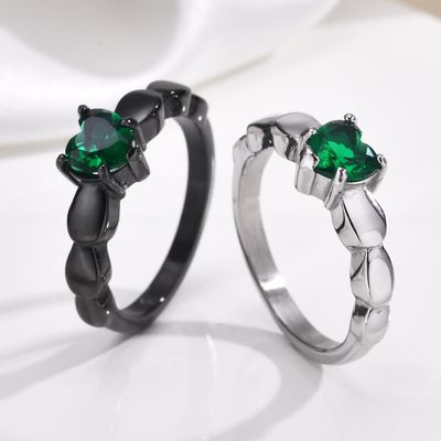 Channel Setting Inlay CZ Stainless Steel Rings 18K Gold Plated For Wedding Engagement