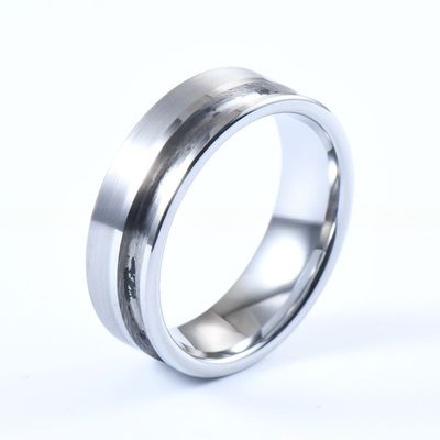 Engravable Channel Setting Flat Tungsten Carbide Blank Ring 8mm For Inlay Matte Finished Offset Groove Other Pearl Type