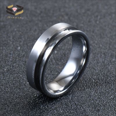 Engravable Channel Setting Flat Tungsten Carbide Blank Ring 8mm For Inlay Matte Finished Offset Groove Other Pearl Type
