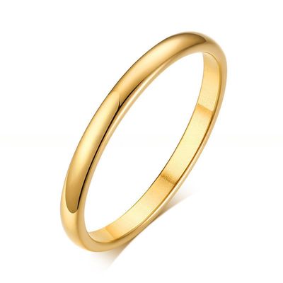 Wedding Stainless Steel Rings Domed High Polished 2mm For Men Women