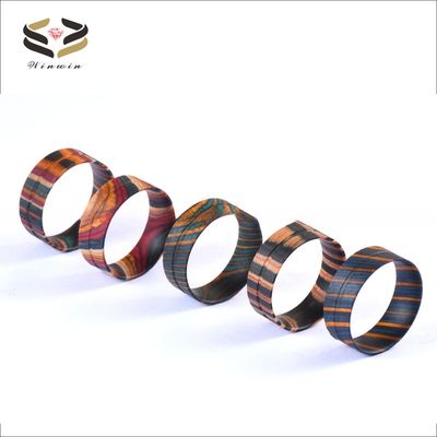 DIY Jewelry Making 8mm Flat Wood Blank Ring with Box Elder Wooden Ring Cores For Other Material