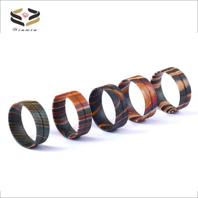 DIY Jewelry Making 8mm Flat Wood Blank Ring with Box Elder Wooden Ring Cores For Other Material