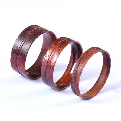 4mm 6mm 8mm Polished Rosewood Ring Core Blanks for Inlay DIY Jewelry Making Wedding Bands or Rings Plating Other